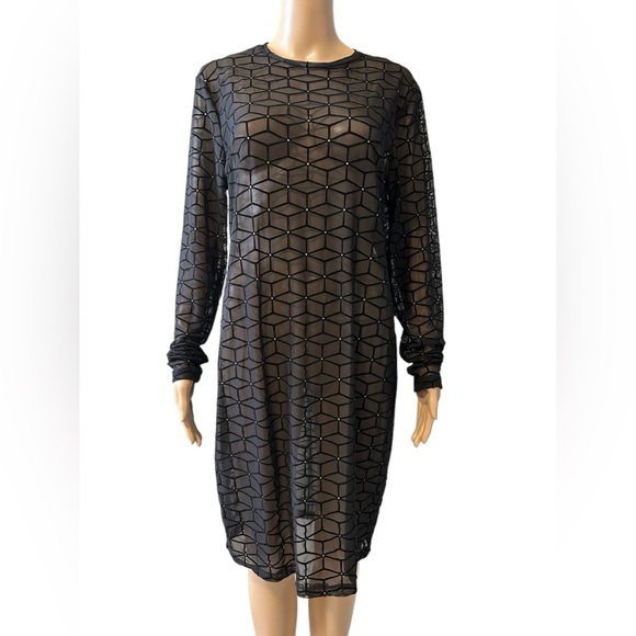 SHEIN Dresses & Skirts - Elegant Black Geometric Dress